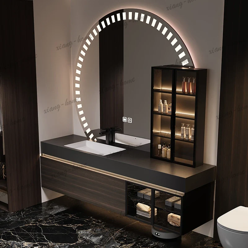 Home Bathroom Vanity Combo - Luxury Organizer Bathroom Cabinet Storage Toilet