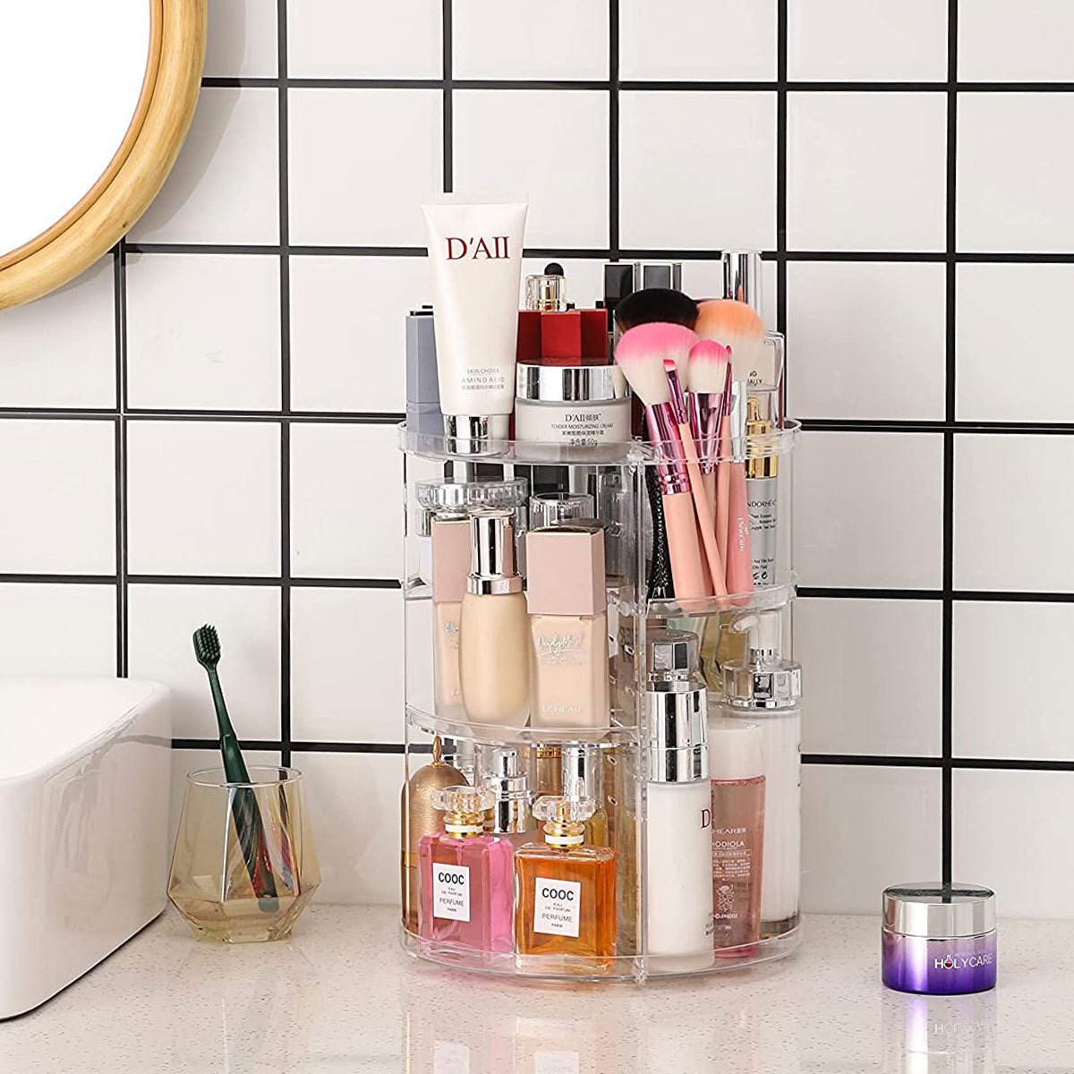 360-Degree Rotating Cosmetic S - огляд і ціна Home Edit Bathroom Storage
