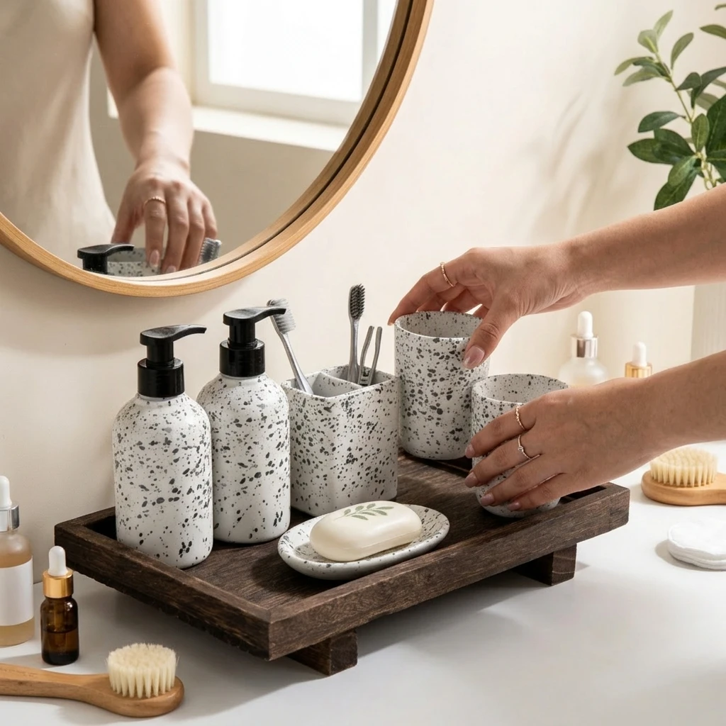 Retro Wooden Desk Storage Tray - огляд і ціна Home Edit Bathroom Storage