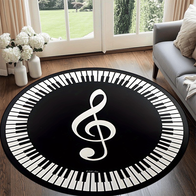 Round Piano Keyboard Rug Music - огляд і ціна Home Bathroom Trends